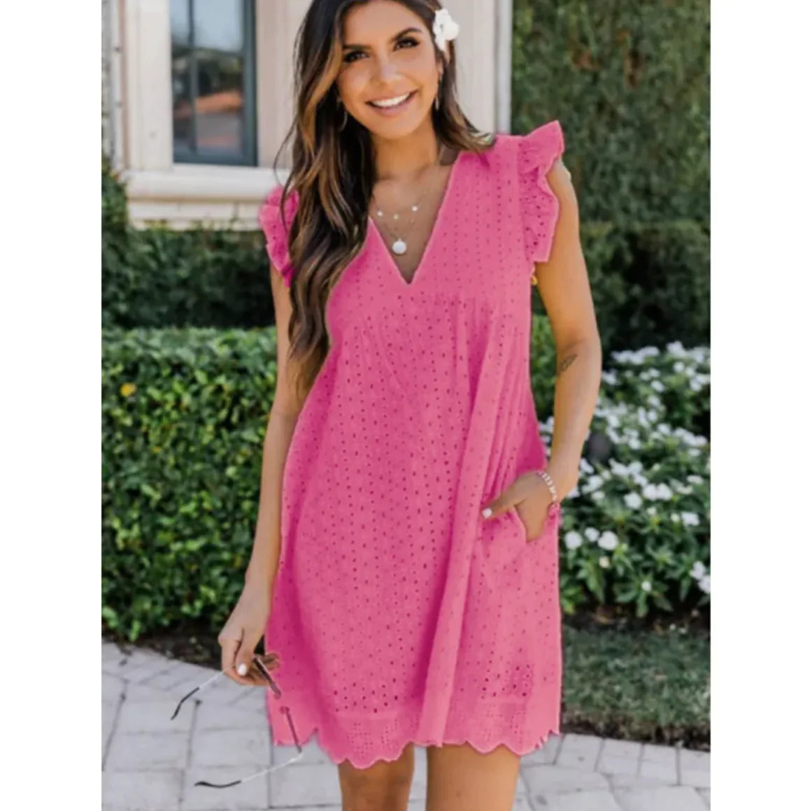 Elegant V-Lace Dress