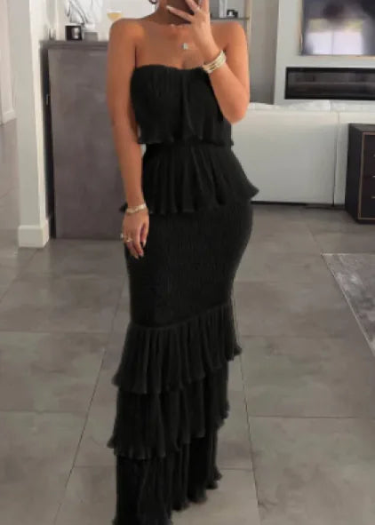 Elegant Ruffle Pleat Skirt