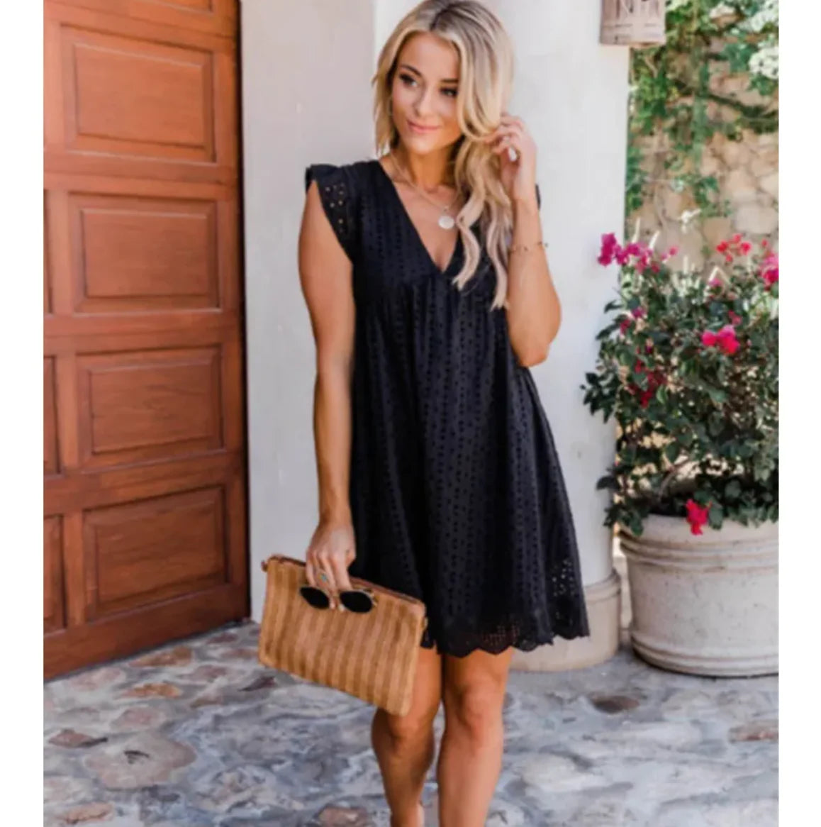 Elegant V-Lace Dress