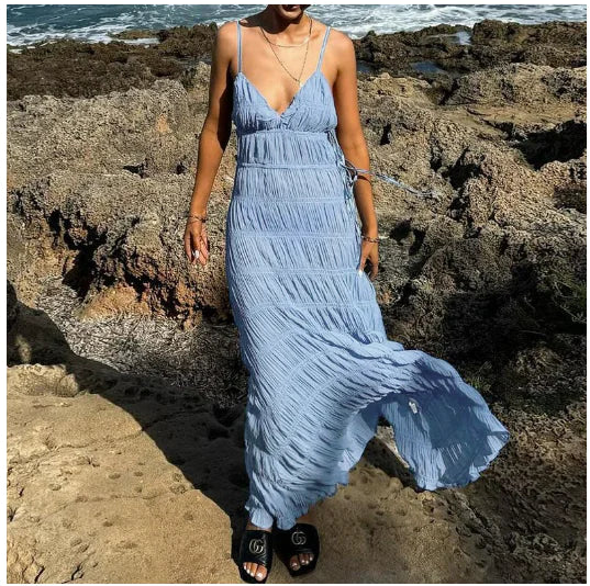Elegant V-Neck Sling Dress