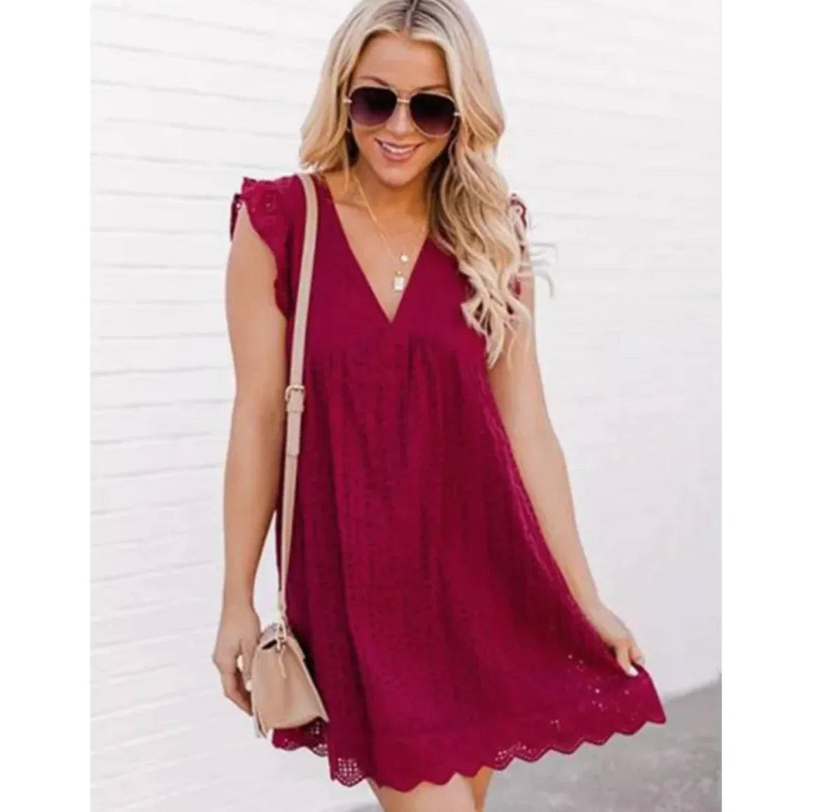 Elegant V-Lace Dress